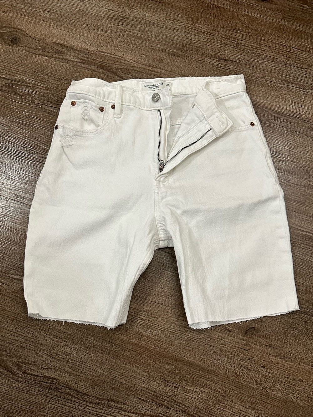 White Denim Cutoff Shorts